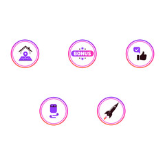 Set of icons for social networks. Flat modern style icons for business. vector