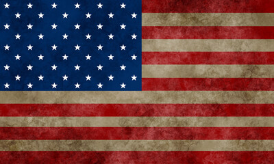 USA flag. Vintage flag of America