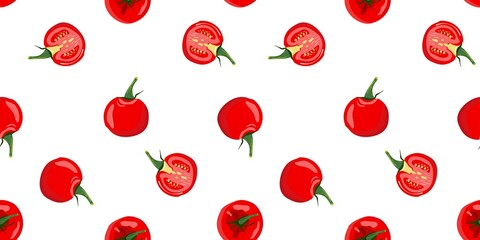 Tomato background for textile, wrapping paper, packaging.