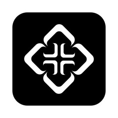 Element for Design. Abstract Black and White Square Icon.