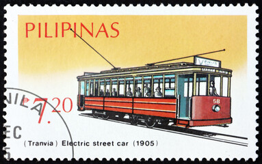 Postage stamp Philippines 1984 Tranvia, 1955