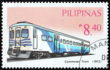 Postage stamp Philippines 1984 commuter train, 1984