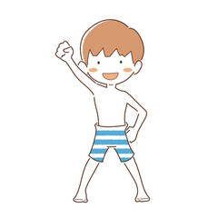 ベクター素材　水着　男の子