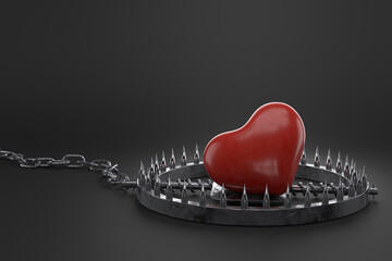 Valentines day background design. 3D rendering.