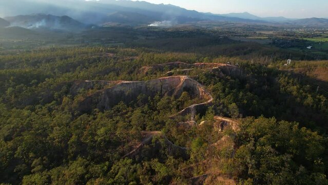 Aerial shot of the famous pai canyon in north Thailand