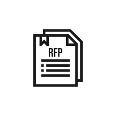 RFP icon, Business proposal icon isolated on white background