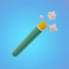 magic stick premium user interface design icon 3d rendering on isolated background