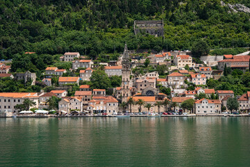 Fototapeta na wymiar Coastal Village on the Bay of Kotor