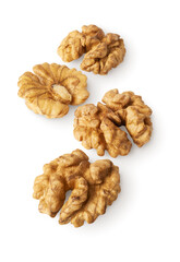 Group of whole peeled walnuts