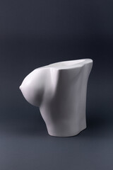 Plaster figure, plaster pot, interior decoration item, beautiful handmade product for flowers