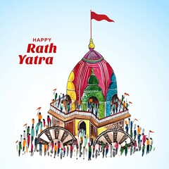 Obraz premium illustration of lord jagannath rath yatra festival celebration background