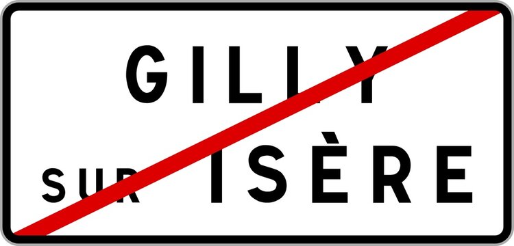 Panneau sortie ville agglom&eacute;ration Gilly-sur-Is&egrave;re / Town exit sign Gilly-sur-Is&egrave;re