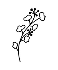 Flower icon. Trendy contour vector illustration of flower for web sites and mobile applications. Botanical logo outline drawing. Thin line doodle style.
