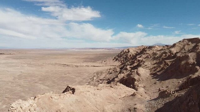 Drone flight over the Atacama Desert. Chile