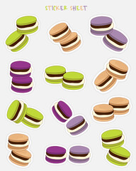 Set of vector logo and sticker macaron for bakery shop.	