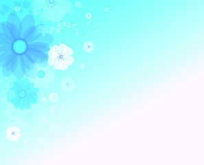 background image of climbing plants and flowers on a blue background with bubbles