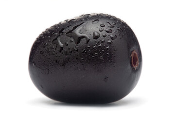 Close-Up of an Indian Ayurvedic medicinal fresh organic fruit jamun (Syzygium Cumini) or black plum isolated in white background.