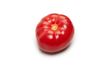 Red fresh tomato isolated on white background.