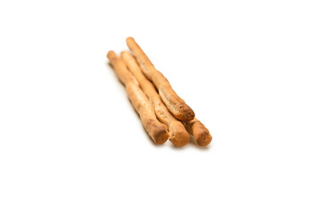 Bread sticks isolated on white background.