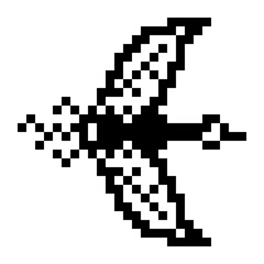 Pixel art Bird. Graphics symbol. Vector Pixel icons