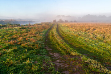 Poranek w Narwiańskim Parku Narodowym, Podlasie, Polska © podlaski49