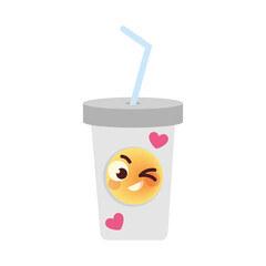 disposable cup with emoji