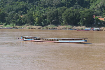 Obraz premium Bateau sur le mékong Laos