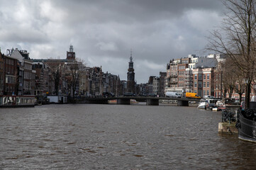 Dark Weather Around The Amstel River At The Stopera Building At Amsterdam The Netherlands 25-2-2022