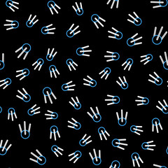 Line Satellite icon isolated seamless pattern on black background. Vector