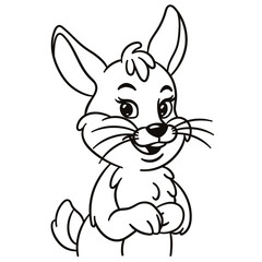 Bunny cartoon illustration. Cute baby animal print for t-shirts, mugs, totes, stickers, nursery wall arts, greeting cards, etc. 