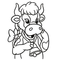 Cow cartoon illustration. Cute baby animal print for t-shirts, mugs, totes, stickers, nursery wall arts, greeting cards, etc. 