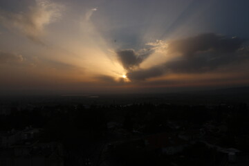 time clouds over the city