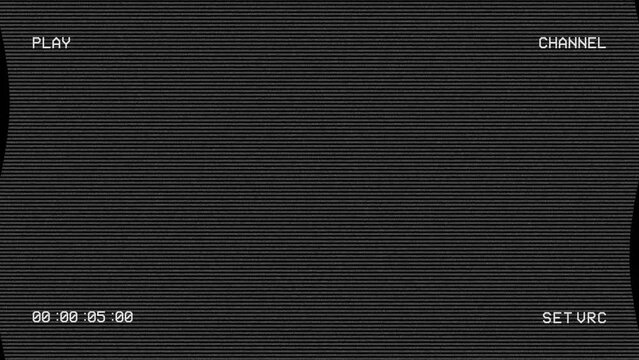 Vintage VHS (Video Home System) defects noise and artifacts effect. 4k glitch effect.