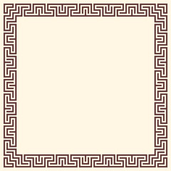 Greek key border, seamless frames collection. Decorative ancient meander, greece ornamental set with repeated geometric motif. Easy to make rectangle frame.