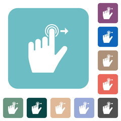 Obraz premium Left handed slide right gesture rounded square flat icons