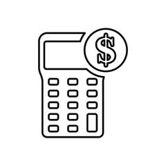 Accountant, dollar line icon. Outline vector.