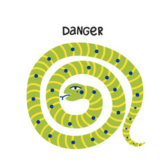 snake tropical animal ,dangerous and poisonous, vector hand drawn - 512840426