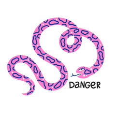 snake tropical animal ,dangerous and poisonous, vector hand drawn - 512840433
