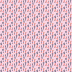 Vector illustration of seamless pattern.Abstract floral pattern. For printing on fabric, on paper, on clothes. Modern drawing. The style is hand drawn.