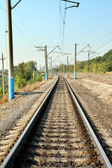 Fototapeta na wymiar diminishing electric railway