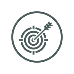 Aim, archery, goal icon. Gray vector graphics.