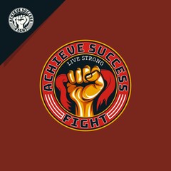 hand and ribbon illustration. for the struggle logo