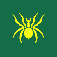 Creative Silhouette spider with yellow color vector template 