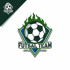 ball and fire illustration for futsal or soccer logo