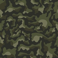 Fototapeta premium Army camo seamless texture, vector modern pattern, military background. Disguise.