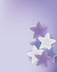 Obraz premium 中間色の星形風船イラスト背景