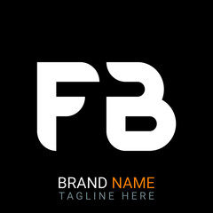 Fototapeta premium Fb Letter Logo design. black background.