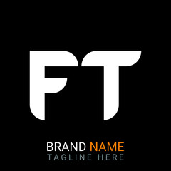 Ft Letter Logo design. black background.
