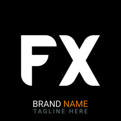 Fx Letter Logo design. black background.