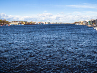 Fototapeta premium Great Neva river in Saint Petersburg, Russia